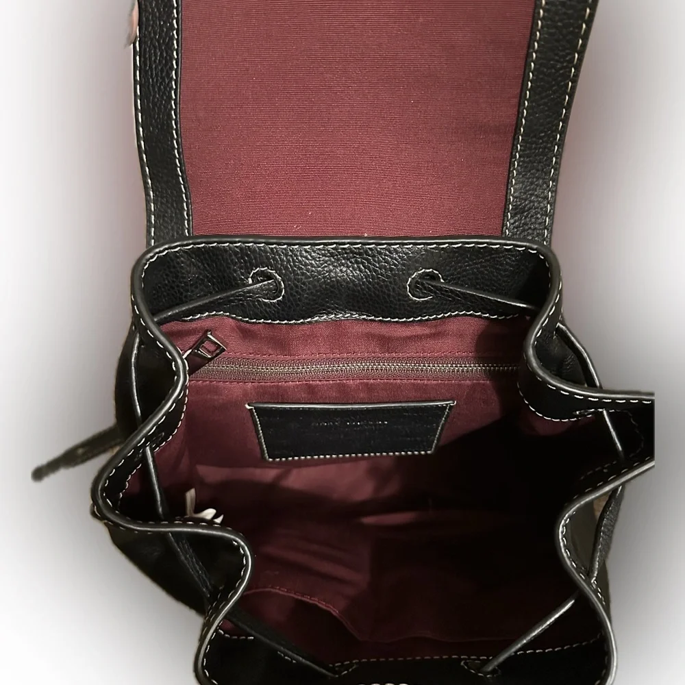 Marc Jacobs Black Leather Backpack with Silver Accents - Picture 2 of 3